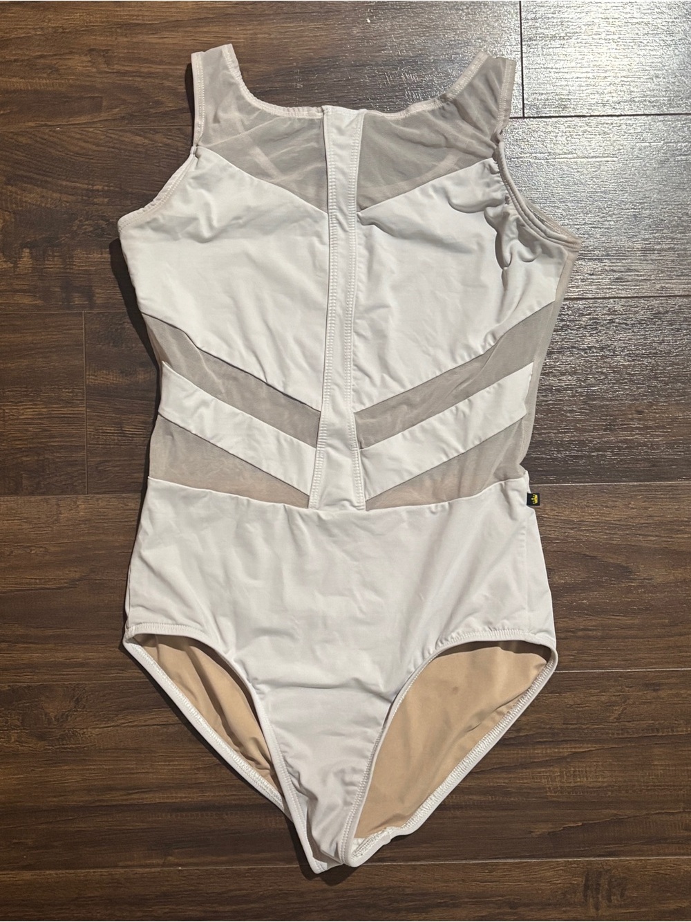 Mariia x Discount Dance White mesh dance leotard